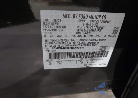 2024 Ford Edge Se from USA, damaged, VIN 2FMPK4G95RBA03441